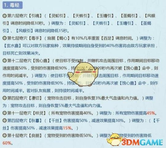 《剑网3》世外蓬莱全门派技改介绍