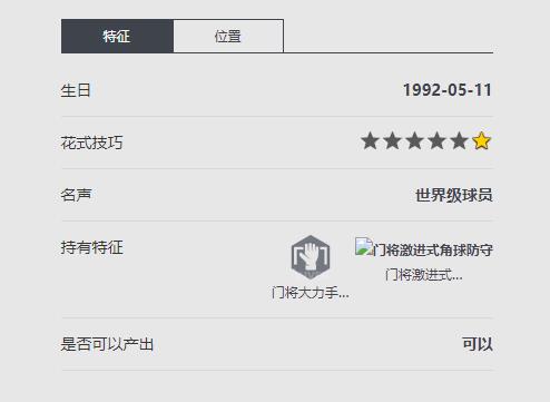 《FIFA online4》库尔图瓦详细数据一览