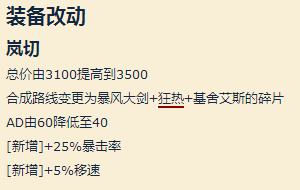 《LOL》新版岚切流AD玩法盘点
