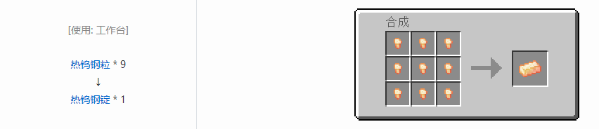 我的世界科技复兴锭合成表大全