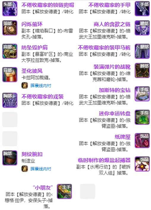 魔兽世界11.1全职业毕业装备推荐