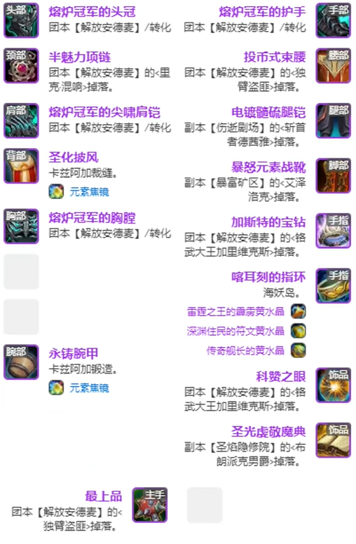 魔兽世界11.1全职业毕业装备推荐