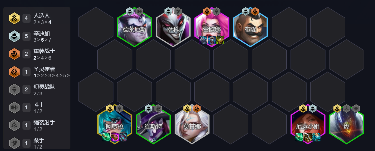 云顶之弈S14人造人拼女枪阵容搭配