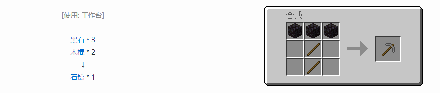 我的世界基础工具合成表大全