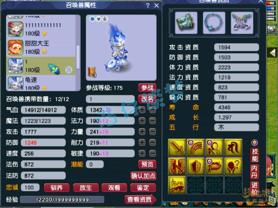 梦幻西游服战方寸山属性展示175