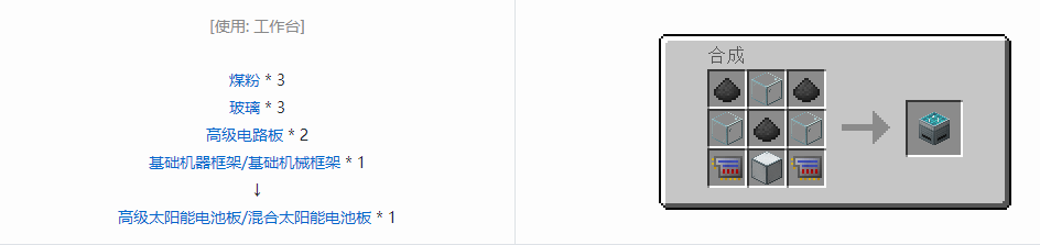 我的世界科技复兴发电设备合成表大全
