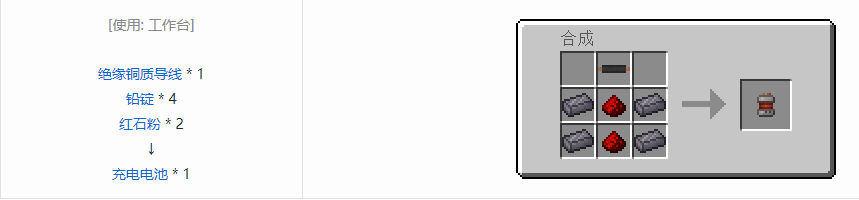 我的世界科技复兴储电设备合成表大全