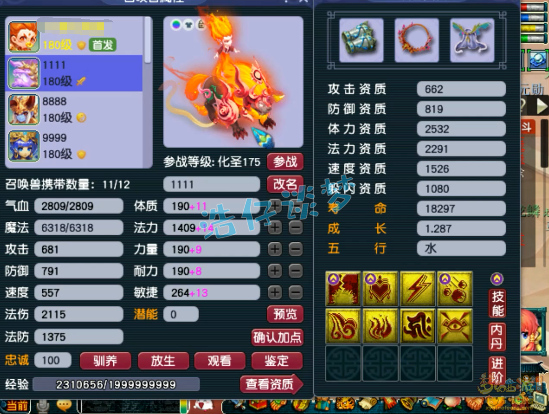 梦幻西游服战大唐属性展示图175级