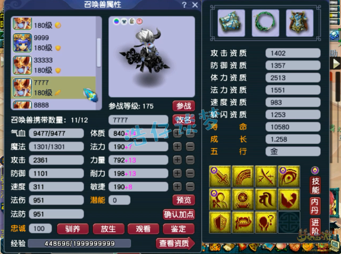 梦幻西游服战大唐属性展示图175级