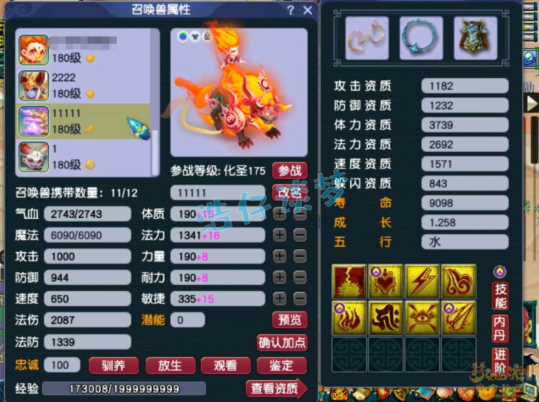 梦幻西游服战大唐属性展示图175级