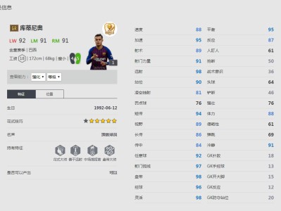 《FIFA online4》库蒂尼奥球员信息