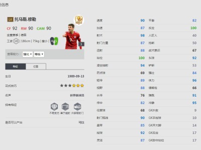 《FIFA online4》托马斯.穆勒球员信息