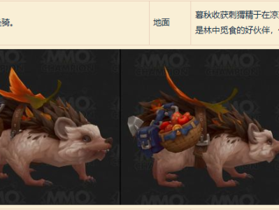 魔兽世界暮秋收获刺猬坐骑怎么获得