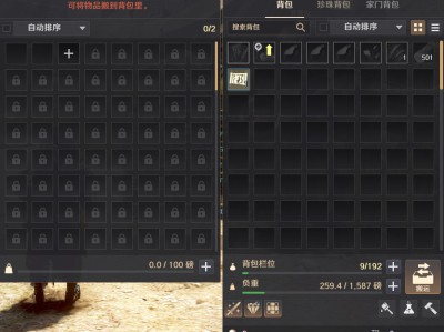 黑色沙漠家门背包能放什么