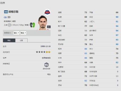 《FIFA online4》马茨·胡梅尔斯球员信息