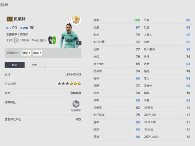 《FIFA online4》克托·贝莱林球员信息