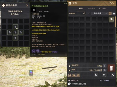 黑色沙漠雅思的组合袋子怎么用