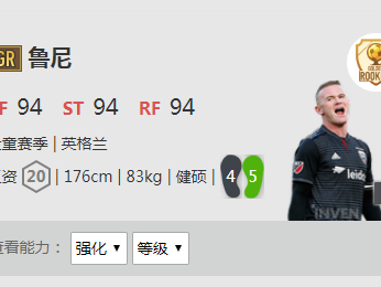 《FIFA online4》鲁尼详细数据一览